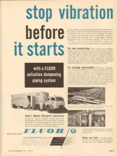 Fluor Corp 1953 Vintage Ad Oil Pulsation Dampening Piping Vibration Fluor Corp 1953 Vintage Ad Oil Pulsation Dampening Piping Vibration