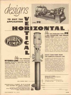 food machinery chemical corp 1953 designs peerless pump vintage ad