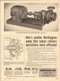 Worthington Corp 1953 Vintage Ad Oil Pump Refinery Operation Efficient