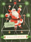 Halliburton 1953 Vintage Ad Oil Season Greetings Christmas Santa Claus Halliburton 1953 Vintage Ad Oil Season Greetings Christmas Santa Claus