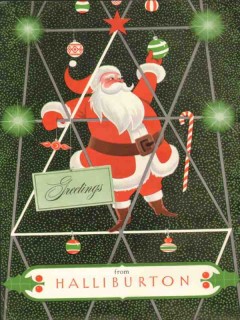Halliburton 1953 Vintage Ad Oil Season Greetings Christmas Santa Claus Halliburton 1953 Vintage Ad Oil Season Greetings Christmas Santa Claus