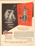 Farris Engineering Corp 1953 Vintage Ad Safety Relief Valve Economical