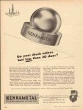 kennametal inc 1953 check valves last less than 30 days vintage ad