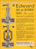 Edward Valves Inc 1953 Vintage Ad Oil All Forged Steel Gage Instrument
