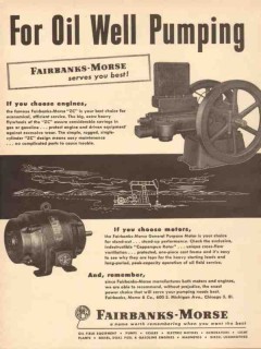 Fairbanks-Morse 1953 Vintage Ad Oil Well Pumping Engines Equipment