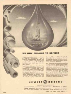 Hewitt-Robins Inc 1953 Vintage Ad Oil Field Drilling Driving Link