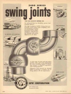 OPW Corp 1953 Vintage Ad Oil Swing Joints Flow Lines 3400 Series OPW Corp 1953 Vintage Ad Oil Swing Joints Flow Lines 3400 Series