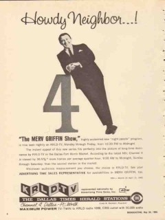 krld tv 1965 dallas tx howdy neighbor the merv griffin show vintage ad krld tv 1965 dallas tx howdy neighbor the merv griffin show vintage ad