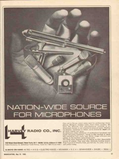harvey radio company 1965 nationwide source for microphones vintage ad harvey radio company 1965 nationwide source for microphones vintage ad