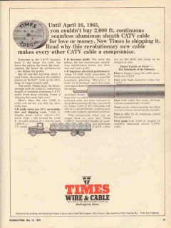 times wire and cable 1965 seamless aluminum sheath catv vintage ad times wire and cable 1965 seamless aluminum sheath catv vintage ad