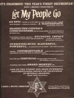 let my people go 1965 david l wolper israel documentary vintage ad let my people go 1965 david l wolper israel documentary vintage ad