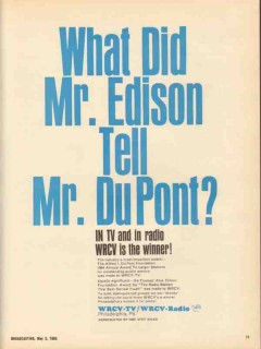 wrcv tv 1965 philadelphia pa what did edison tell dupont vintage ad wrcv tv 1965 philadelphia pa what did edison tell dupont vintage ad