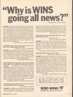 wins 1965 nyc 1010 going all news westinghouse broadcasting vintage ad wins 1965 nyc 1010 going all news westinghouse broadcasting vintage ad