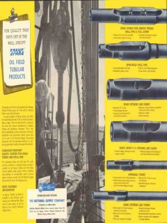 National Supply Company 1953 Vintage Ad Oil Field Tubes Specify Spang