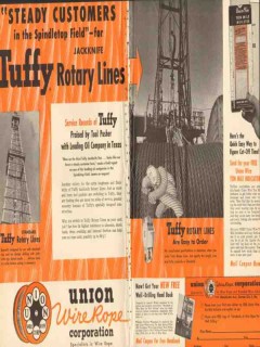 Union Wire Rope Corp 1953 Vintage Ad Oil Tuffy Rotary Lines Customers Union Wire Rope Corp 1953 Vintage Ad Oil Tuffy Rotary Lines Customers