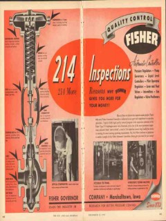 Fisher Governor Company 1953 Vintage Ad Automatic Control Inspections