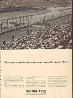 wfbm tv 1965 indianapolis in watch race closed circuit tv vintage ad wfbm tv 1965 indianapolis in watch race closed circuit tv vintage ad
