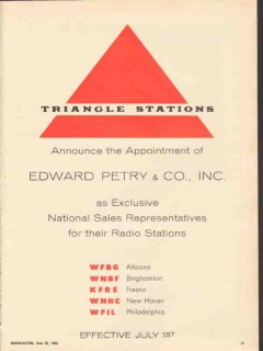 triangle stations 1965 appointment wfbg wnbf kfre wnhc wfil vintage ad triangle stations 1965 appointment wfbg wnbf kfre wnhc wfil vintage ad