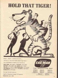 eastman tv 1965 hold that tiger television marketing rep vintage ad eastman tv 1965 hold that tiger television marketing rep vintage ad