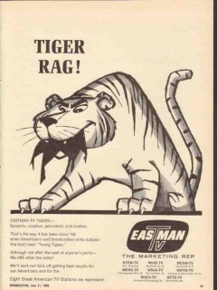 eastman tv 1965 tiger rag television marketing rep vintage ad eastman tv 1965 tiger rag television marketing rep vintage ad