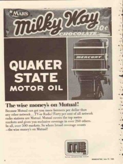 mutual broadcasting system 1965 milky way quaker state wise vintage ad mutual broadcasting system 1965 milky way quaker state wise vintage ad