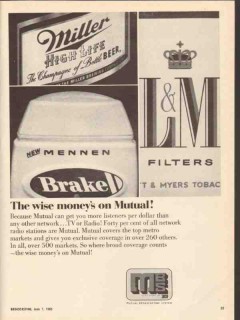 mutual broadcasting system 1965 miller mennen brake l and m vintage ad mutual broadcasting system 1965 miller mennen brake l and m vintage ad