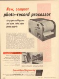 Consolidated Engineering Corp 1953 Vintage Ad Photo-Record Processor