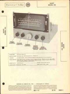 scott model 515 3 band receiver radio phono sams photofact manual scott model 515 3 band receiver radio phono sams photofact manual