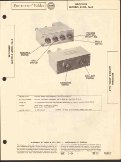 brociner models a100 equalizer ca-2 preamplifier sams photofact manual