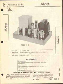eico models hf-50 hf-60 5 tube audio amplifier sams photofact manual eico models hf-50 hf-60 5 tube audio amplifier sams photofact manual