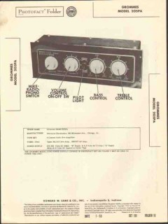 grommes model 205pa 4 channel audio preamplifier sams photofact manual