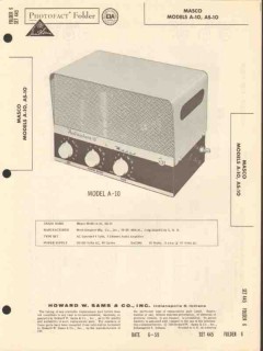 masco models a-10 as-10 4 tube audio amplifier sams photofact manual masco models a-10 as-10 4 tube audio amplifier sams photofact manual
