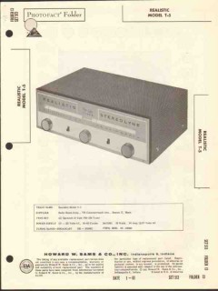 realistic model t-5 10 tube am fm stereo tuner sams photofact manual