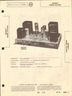 regency model hf-350a 6 tube 30w audio amplifier sams photofact manual