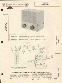 roberts model pa-10 1 tube preamplifier sams photofact manual roberts model pa-10 1 tube preamplifier sams photofact manual