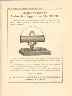 l e knott apparatus company 1922 high frequency inductive vintage ad