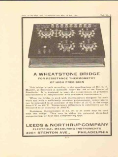 leeds northrup company 1922 wheatstone bridge vintage ad