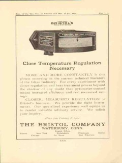 bristol company 1923 close temperature regulation optical vintage ad
