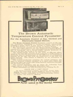 brown instrument company 1923 automatic temperature control vintage ad