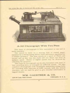 wm gaertner company 1923 a365 chronograph with two pens vintage ad