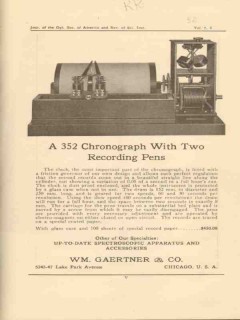 wm gaertner company 1923 a352 chronograph with two pens vintage ad