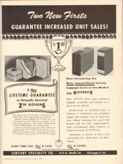 Century Specialty Company 1950 Vintage Ad Luggage Cover Two New Firsts