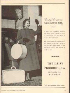 Daisy Products Inc 1950 Vintage Ad Luggage Bags Cindy Cameron Model