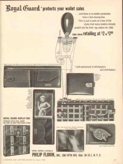 Philip Florin Inc 1950 Vintage Ad Leather Wallet Sales Royal Guard