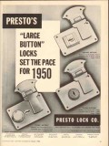 Presto Lock Company 1950 Vintage Ad Luggage Large Button Set Pace