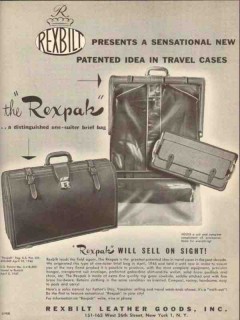 Rexbilt Leather Goods Inc 1950 Vintage Ad Rexpak Travel Case Brief Bag