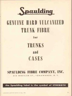 Spaulding Fibre Company 1950 Vintage Ad Hard Vulcanized Trunk Fiber