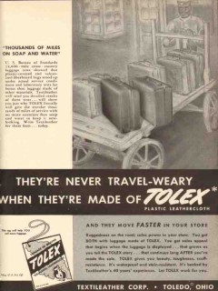 Textileather Corp 1950 Vintage Ad Plastic Leathercloth Made Of Tolex