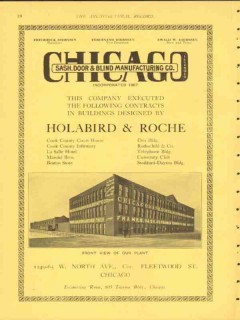chicago sash door blind mfg company 1912 holabird roche vintage ad