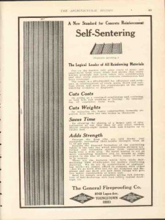general fireproofing company 1912 self-sentering concrete vintage ad
